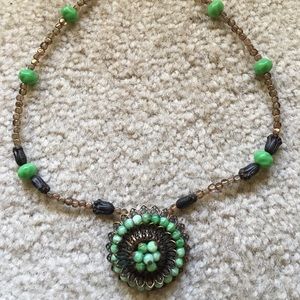 Vintage brooch necklace - handmade